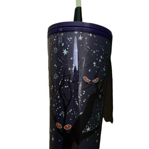 STARBUCKS Fall Cup Glow In Dark Tree spooky Eyes Venti Tumbler 24 oz 2022 Gift - Picture 12 of 14